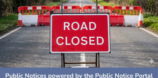 Public Notices: Latest roadworks in Cornwall confirmed