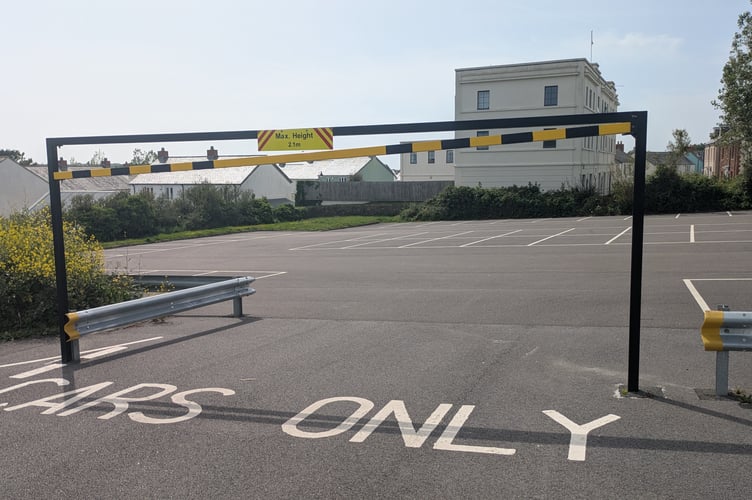 Cornwall Council is potentially building a care home in a part of the car park sectioned off by barriers (Picture: Warren Wilkins)