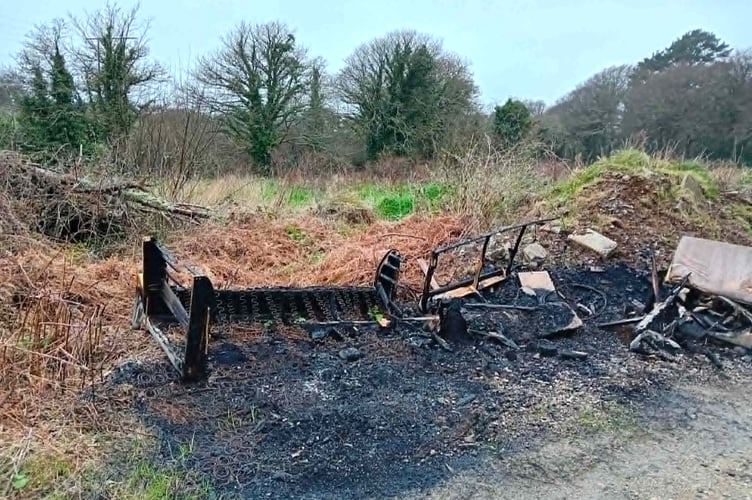 The fly-tipping site at Trevoole Moor near Camborne
