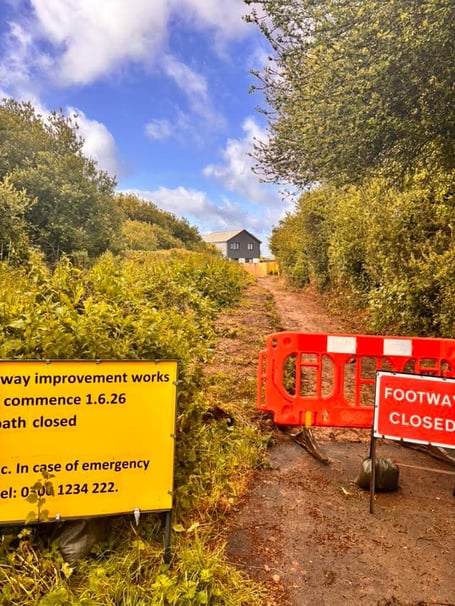 Work on the new footpath is underway (Picture: Treloggan Residents Association)