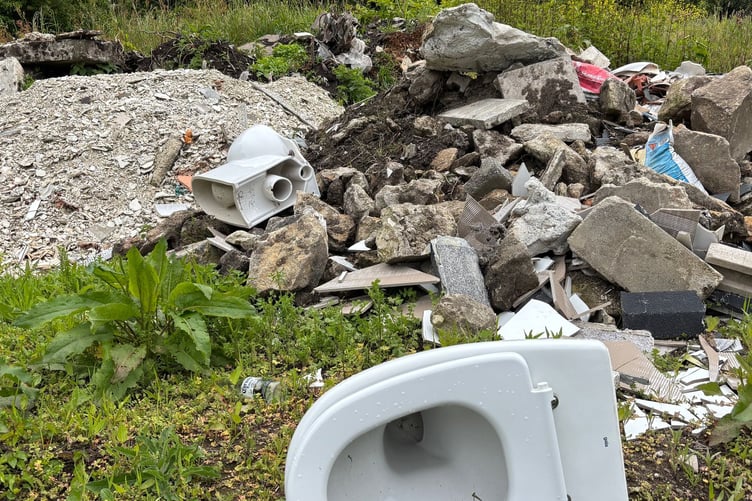 Waste flytipped at Trevoole Moor near Camborne (Picture: LDRS)