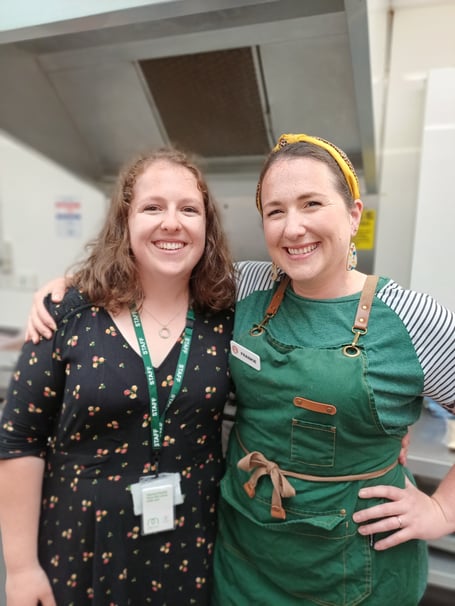 (L-R) Felicity Pearce, the project manager for Newquay Community Stores and Frankie Dunn, a semi finalist in MasterChef