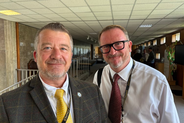Cllr Peter La Broy, Cornwall Council cabinet member for housing, and Cllr Tim Dwelly, the member for economic regeneration and investment