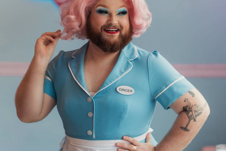Drag performer Ginger runs Ginger's Diner in Redruth