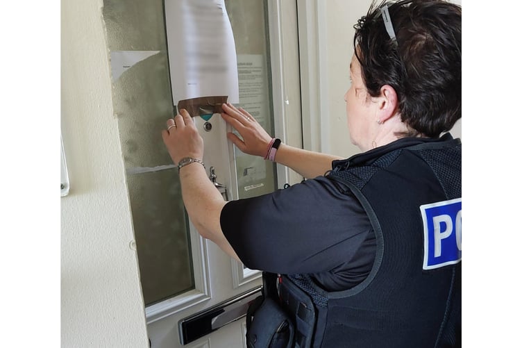 The closure notice being applied to the propert in Whitley Close
