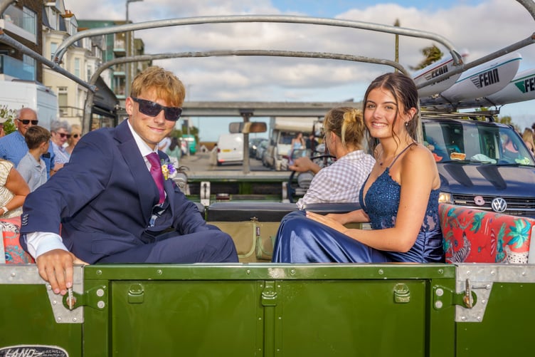 Students arrived in style in an array of vehicles including biker cavalcades, vintage classics cars, a tractor and sleek sports cars