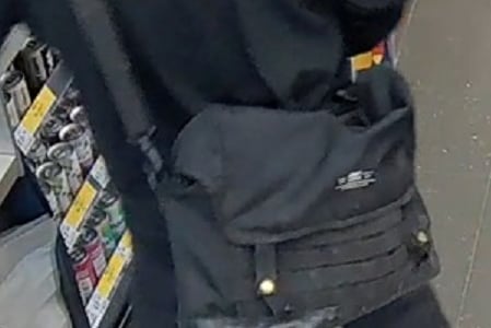 Police are looking to recover items including a black satchel-style bag shown on the new CCTV pictures