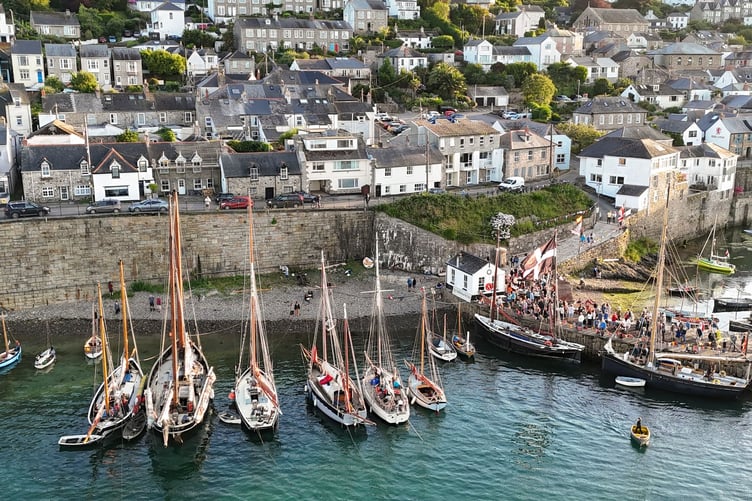 Boats on the Beach, Newlyn, viewed from above
