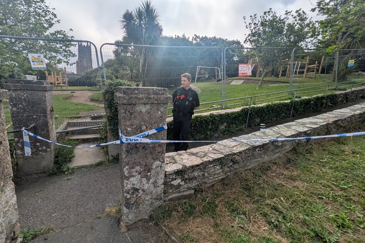 Crime scene guards are in place at Mount Wise gardens (Picture: Warren Wilkins)
