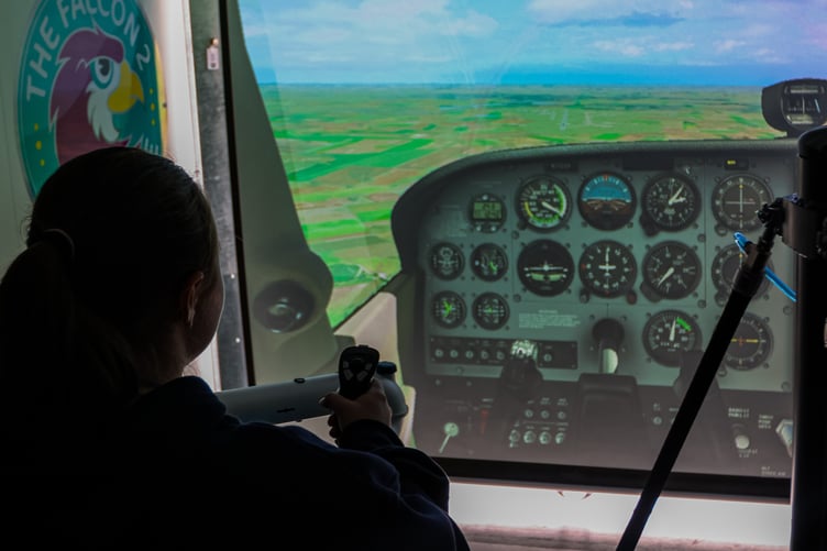 Festivalgoers had the opportunity to try out flight simulators