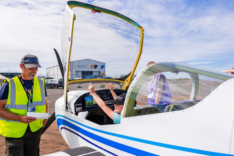 Visitors climbed aboard aircraft provided by Flynqy Pilot Training and Bodmin Flying Club