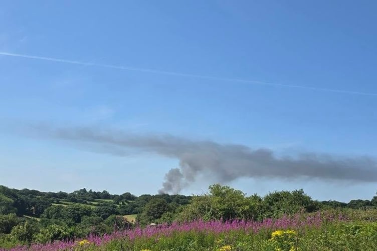 The fire as seen from Chacewater