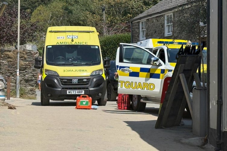 Coastguards and ambulance service personnel were called to Polkerris beach in St Austell Bay. (Picture: St Austell Coastguards)