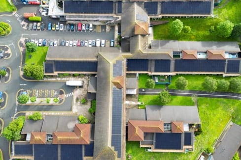 Bodmin Hospital's PV array as seen from above