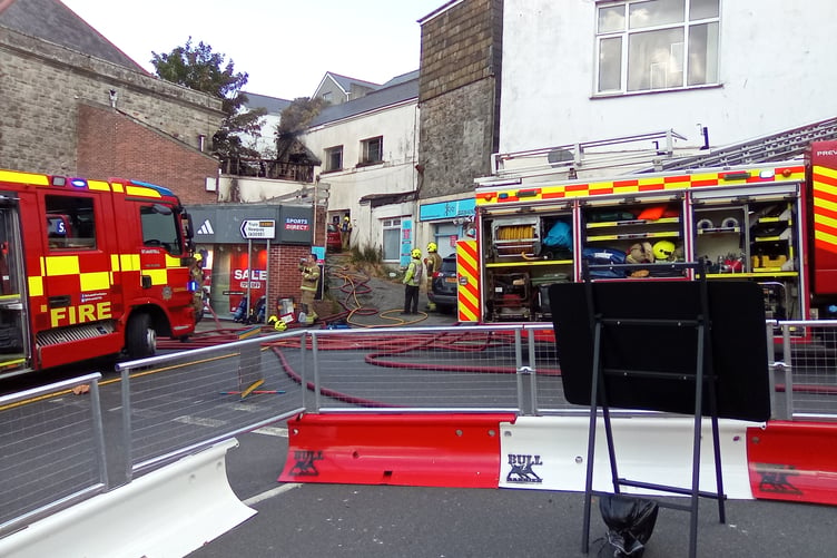 Truro Road in St Austell has been blocked as firefighters respond to an emergency incident.