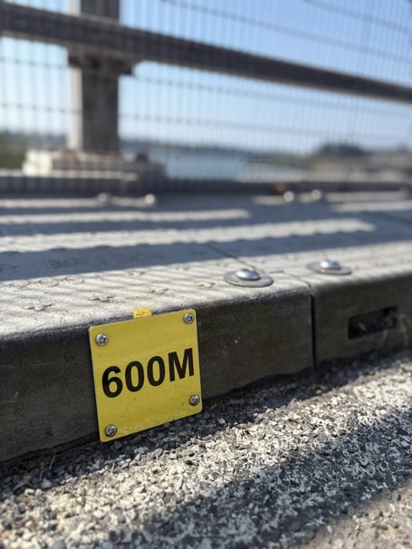 The markers, which run along the bridge, allow users to track their distance, time intervals and pacing while crossing the Tamar.