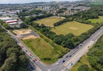 What a difference! New road in Cornwall waiting for buildings to arrive