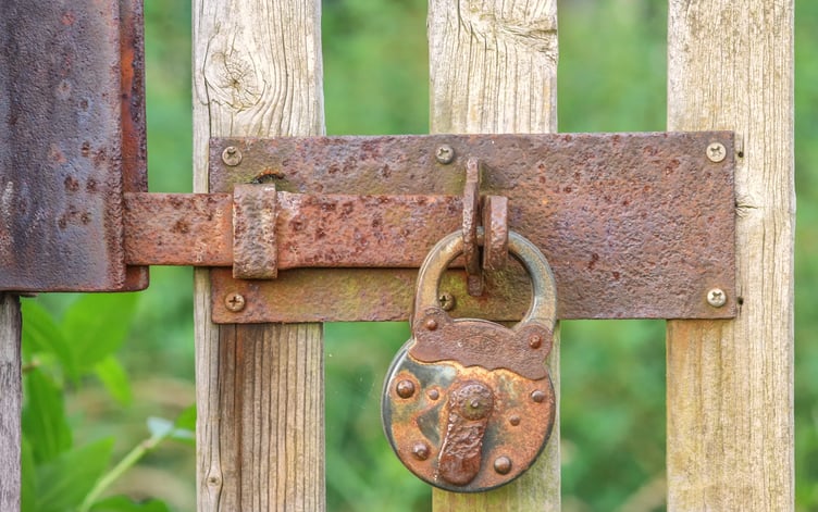 Garden gate with lock