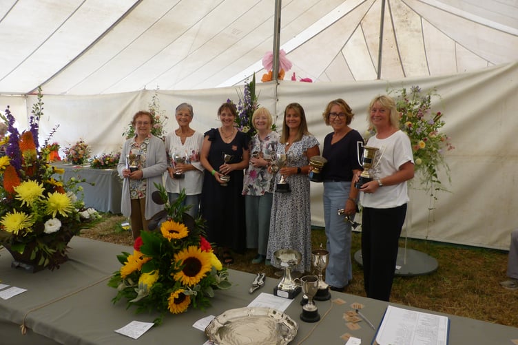 As always there was a colourful display in the flower tent. Among the top florists this year were Mandy Nicholson with 'Most Points', 'Judges Choice' was Jackie Harrison, while the public chose Alison Pennos' 'Vision of Summer' as their favourite. Finally, after a drum roll, it was announced that Alison Heywood would be taking the trophy for 'Best Exhibit in the Show',