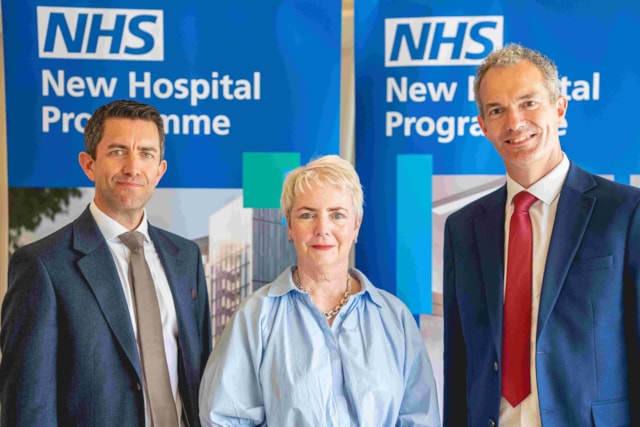Chief executive officer at Willmott Dixon Graham Dundas, Minister for Health MP Karin Smyth and RCHT’s chief finance officer and senior responsible officer for the Women and Children’s Hospital Ian Dean