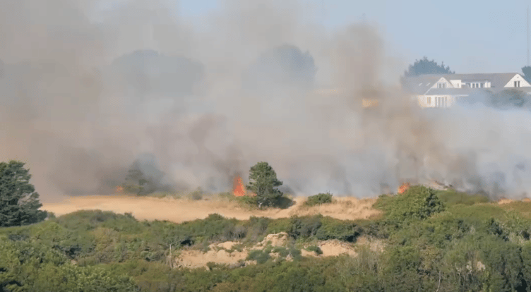 Cornwall Fire and Rescue Service was called to a “significant fire” between the golf club and solar farm at Mawgan Porth at around 4pm on Tuesday