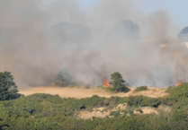 Firefighters tackle wildfires at Porth and Mawgan Porth