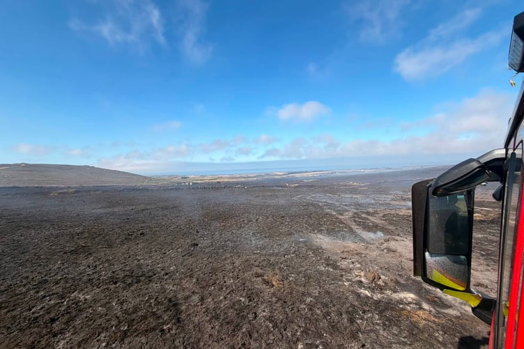 Smouldering remains of moorland that had been set alight (Picture: CFRS)