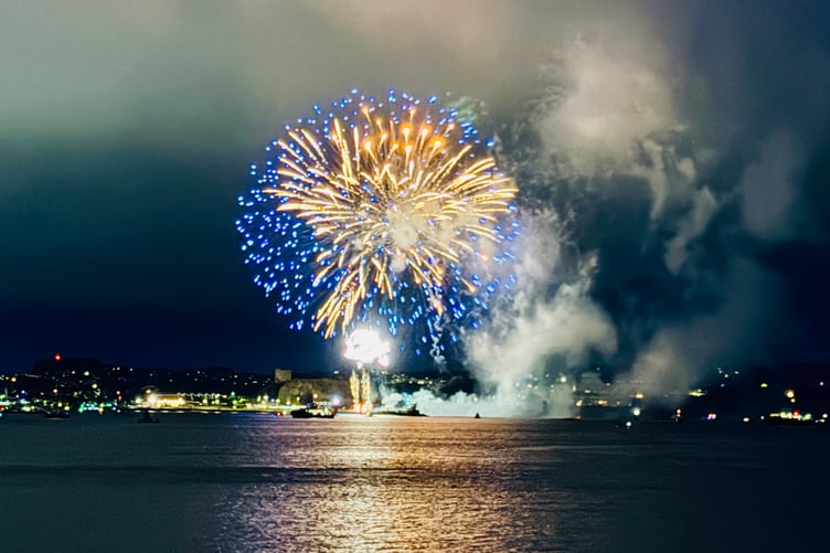 One of the displays during night two of the British Fireworks Championships in Plymouth