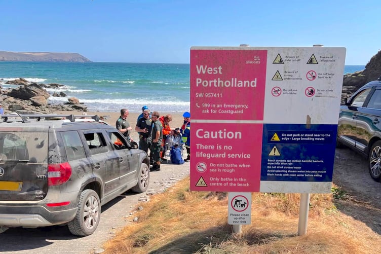 The warning sign at West Portholland near Dodman Point in Cornwall. (Picture: Mevagissey Coastguards)