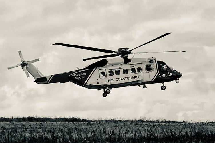 Newquay Coastguard Rescue Helicopter 924 attended the scene