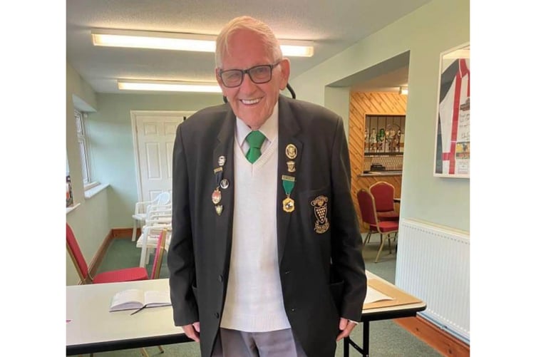 Stenaless Bowling Club's Max Richards.