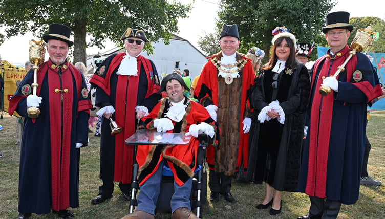 The Bodmin mayoral party led by Cllr Mike Barbery as mayor and his deputy, Cllr Pete Skea (Picture: Adrian Jasper)
