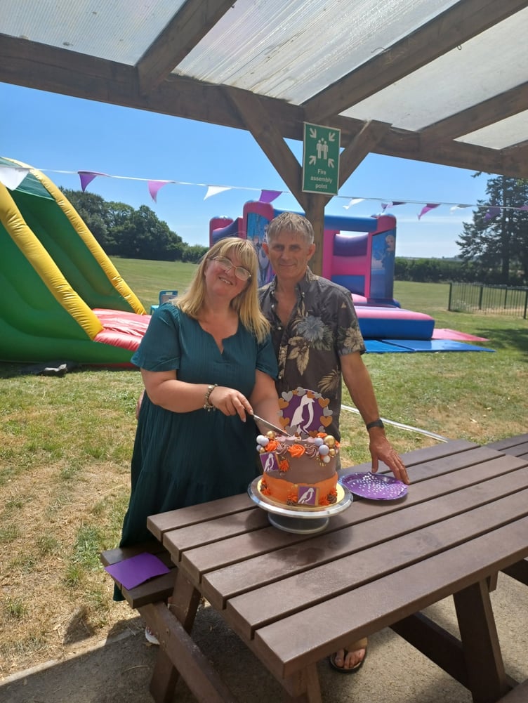 Tania and Rich, Hub Home Carers for Cornwall’s fourth Mockingbird constellation, at the launch event in Liskeard.