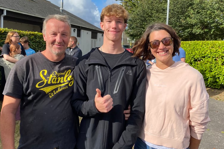 Families and staff gathered at the academy to watch the students open their results