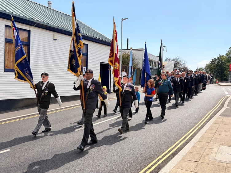 The parade departs Liskeard Cattle Market as the Liskeard Royal Naval Association celebrated their 40th anniversary