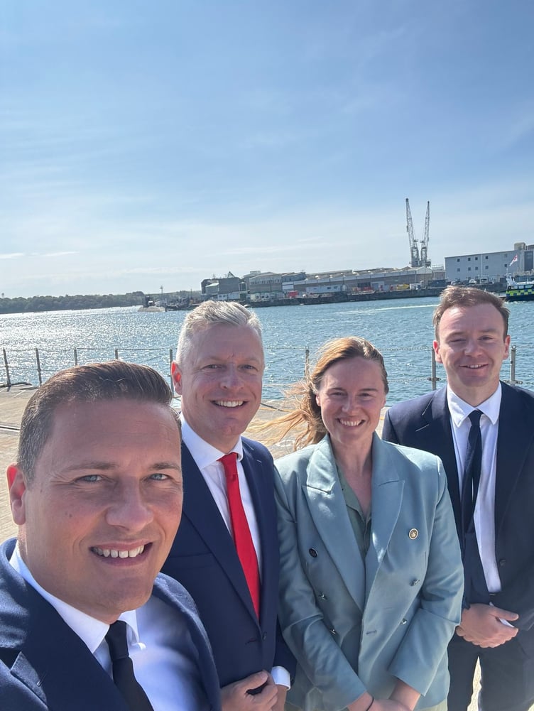 Defence Secretary Wes Streeting (left) alongside Luke Pollard, Anna Gelderd and Fred Thomas at HM Naval Base Devonport