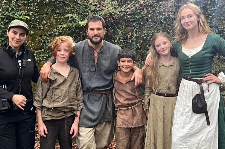 Tigerlilly pictured second from right alongside co-stars Sophie Turner and Kit Harrington as well as director Natasha Kermani on the left
