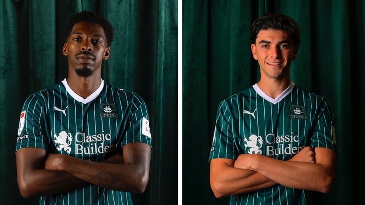Plymouth Argyle have brought in midfielder Tyreeq Bakinson and forward Oliver Irow to bolster their squad for the season (Pictures: PAFC)