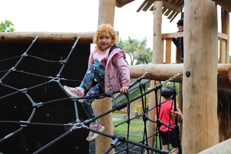 Children have wasted no time enjoying the new play park