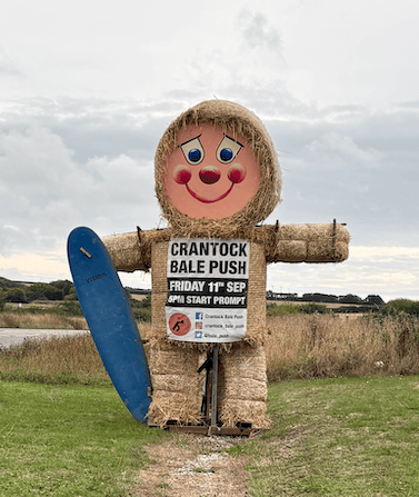The Bale Man has returned to the side of the road inviting people to sign up