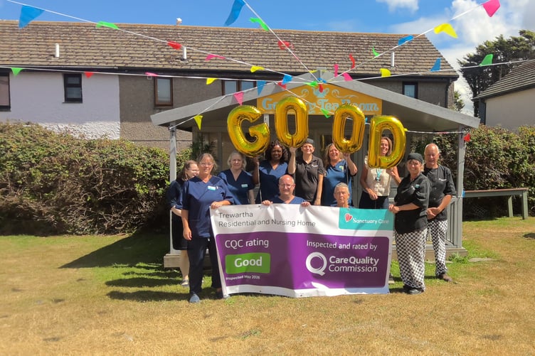 Staff at Trewartha Residential and Nursing Home celebrate the ‘Good’ rating from the Care Quality Commission