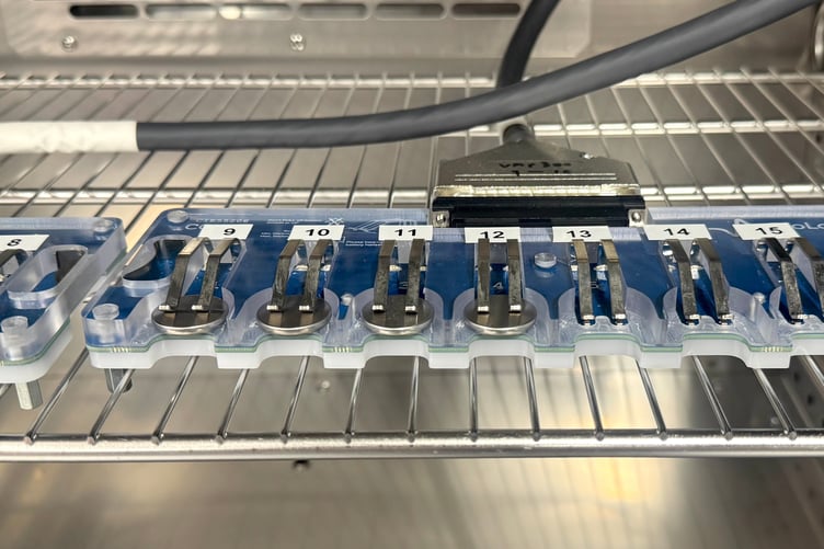 Lithium chemicals produced in Cornwall have been used to make batteries.