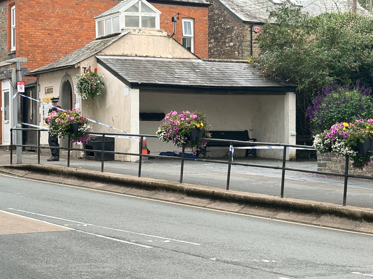 A police guard is currently in place following an incident in Liskeard Town Centre (Picture: Cornish Times)