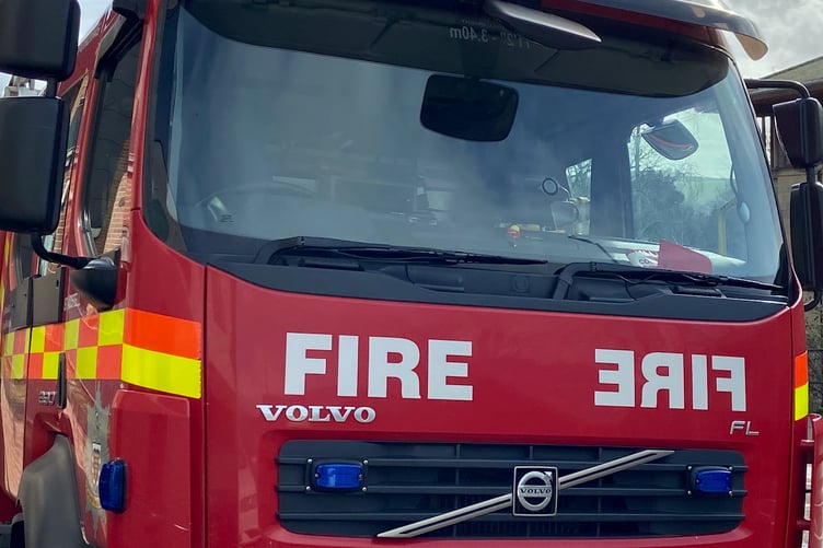 Firefighters from four stations in Cornwall tackled the barn blaze in the Fowey area. (Picture: Andrew Townsend)