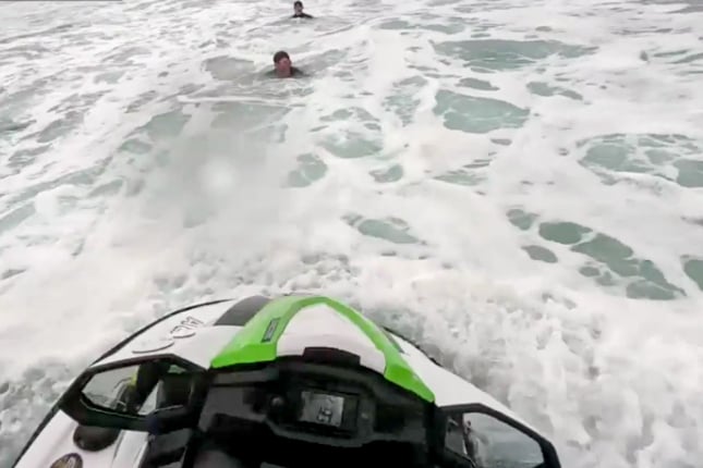 Action shot taken from the Gopro of the rescue