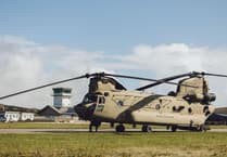 US Army Chinooks land in Cornwall during Trump visit