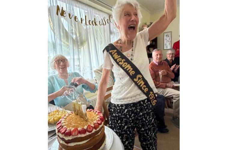 Irene Barnes celebrating her 100th birthday.