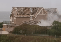 Firefighters battle blaze at prominent derelict property in Newquay