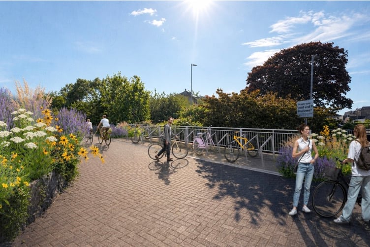 Newly landscaped areas are proposed to improve the visual appearance of the area, provide shelter and to enhance biodiversity. Improved cycle parking provision encourages sustainable transport use and improves the approach into the wider Truro Harbour area.