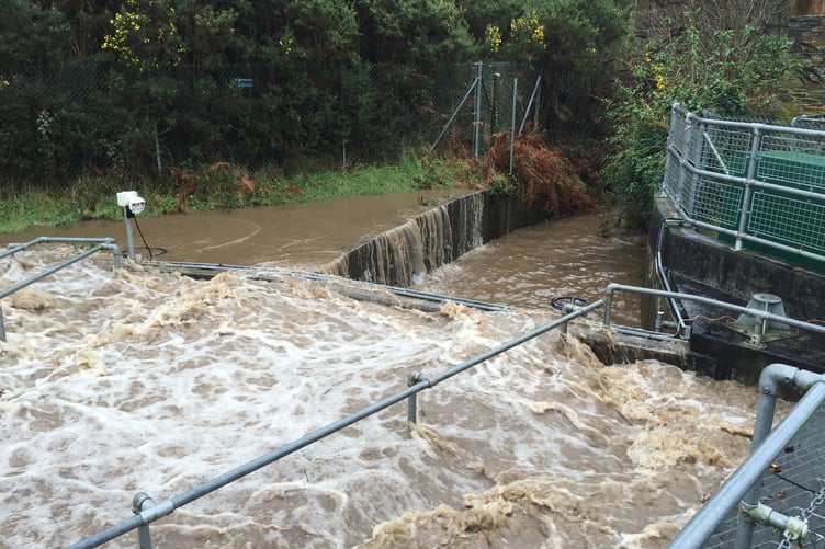 The Portreath tunnel at capacity and overflowing into the historic channel putting community at risk